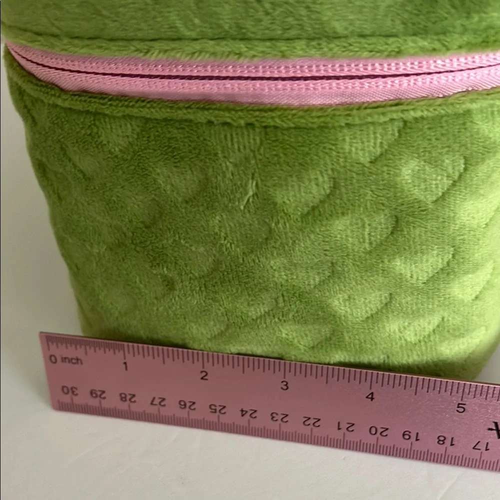 Juicy Couture Green and Pink Velour Cosmetic Case/Bag